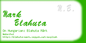 mark blahuta business card